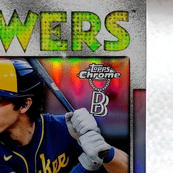 2021 Topps Chrome BEN BALLER Christian Yelich #86TB-7 86 Refractor Insert - Picture 4 of 6